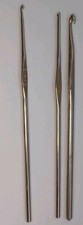 3 Vintage Metal Crochet Hooks USA Susan Bates 4 - Hero 3 - Made In Germany 4