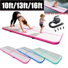 10/13/16ft Air Track Inflatable Training Tumbling Gymnastics Yoga Mat with Pump