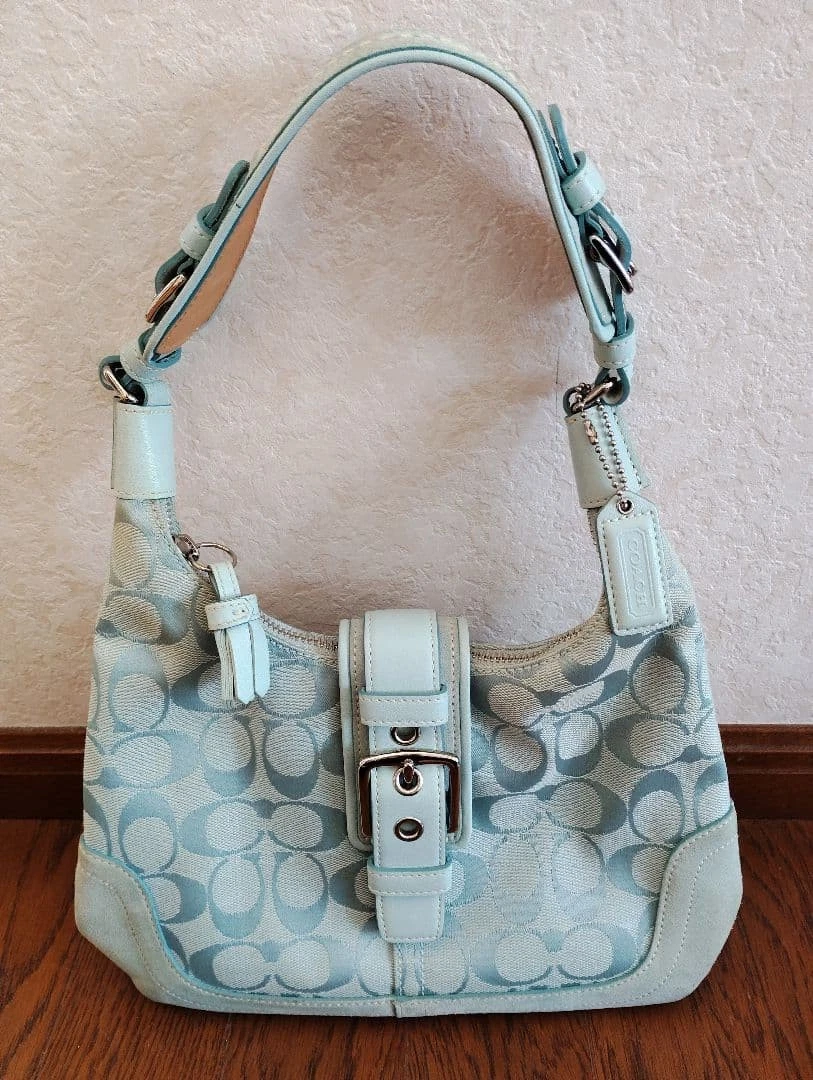 Coach Blue Signature Handbag for sale | eBay