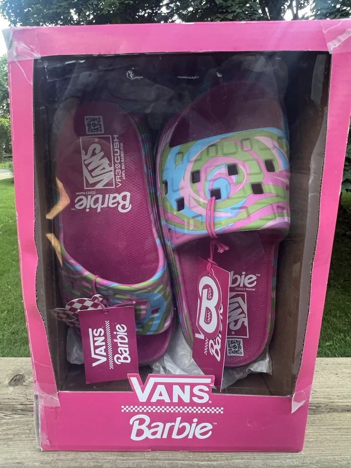 Vans Barbie Trippy Rosa Zapatos Toboganes Mujer’s Talla 7 Foto 3 de 4