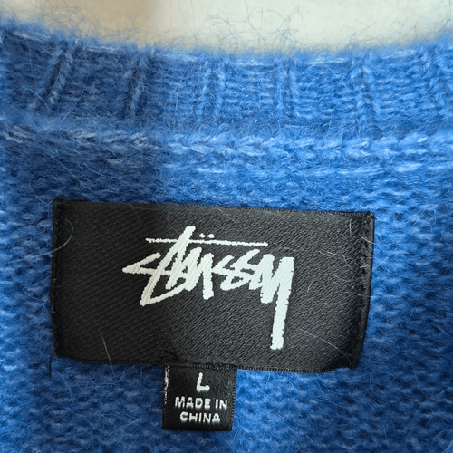 Stussy Fuzzy Dice Mohair Wollmischung Strickpullover Größe Large - Bild 5 von 8