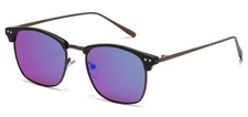 Elegant Lightweight Stylish Sunglasses - Black/Copper Frame - Multicolor Mirror