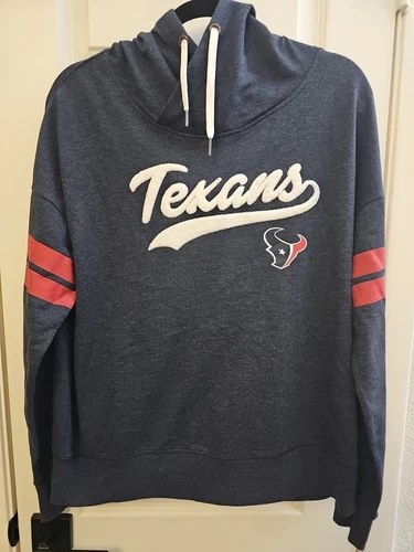 VETEMENTS Felpa con cappuccio Houston Texans NFL Team Apparel manica a righe uomo taglia XL