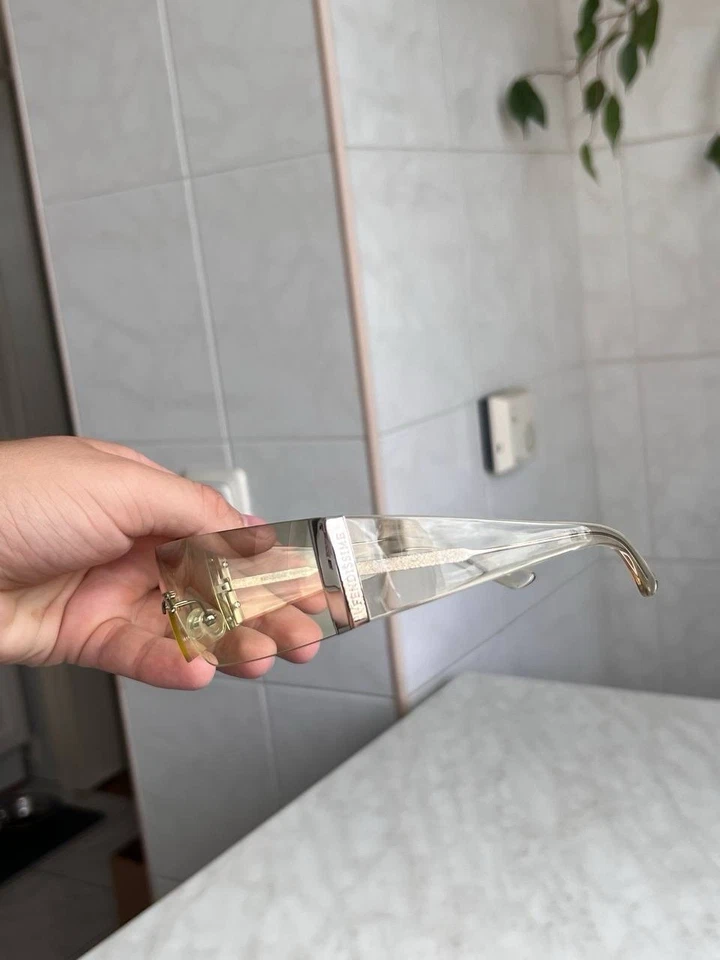 Vintage Fendissime by Fendi Yellow Sunglasses Italy Made 90s Punk Retro Rave Y2K - Image 4 of 4