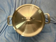 NEW Made In 12 Quart Stock Pot with Lid - All Brushed Stainless Steel 5-Ply Clad