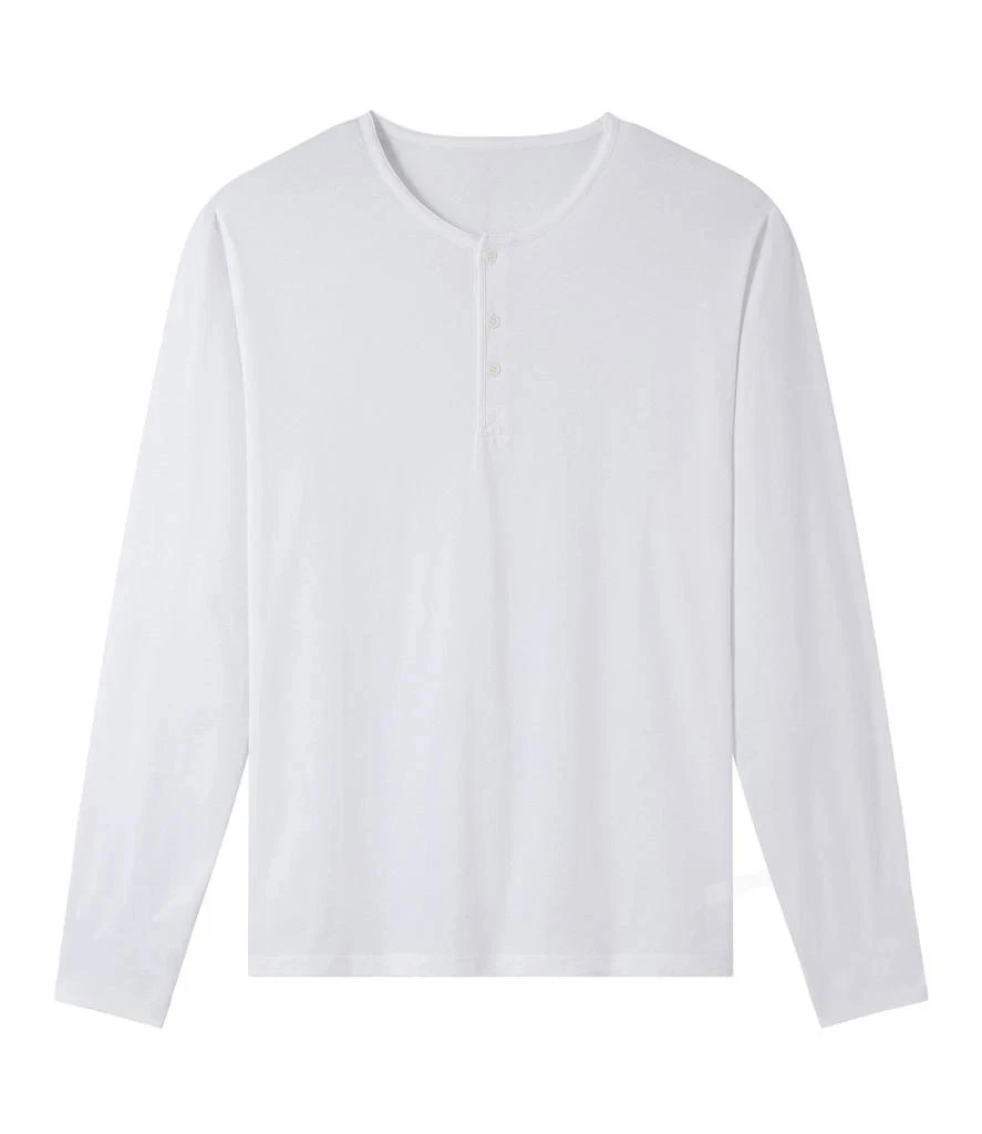 A.P.C River T-Shirt Mens 2XL White Henley Neck Long Sleeve Round Neck RED126