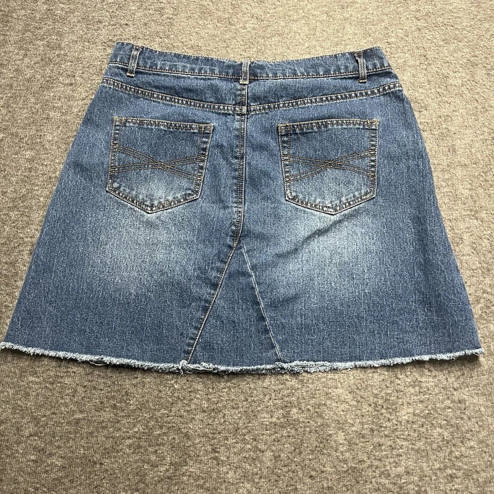 Falda vaquera Per Se talla 6 mini dobladillo crudo Foto 4 de 4