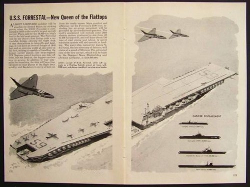 USS Forrestal Aircraft Carrier 1951 Pre-Launch Concept pictorial
