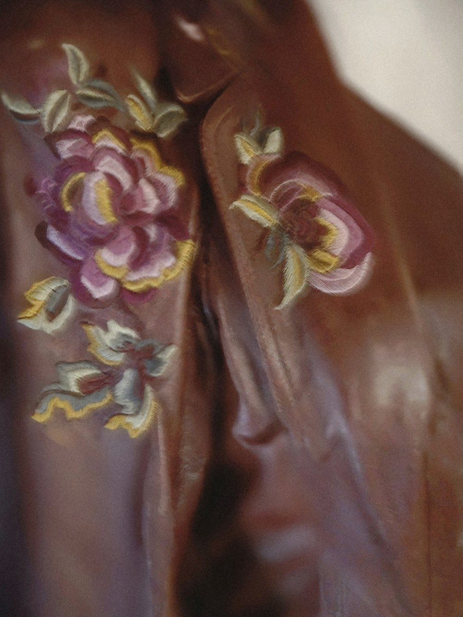 DIOR VINTAGE John Galliano Embroidered Brown Leather Jacket. | eBay