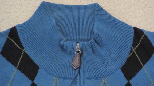 $80 PEBBLE BEACH 1/3 ZIP COTTON ARGYLE SWEATER - MEDIUM - NEWwTAGS - Picture 3 of 9