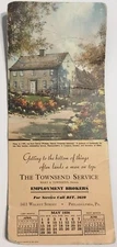 1938 Calendar Advertise Card  D Webster Mary Townsend Employment Svc Phila PA