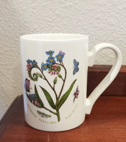 PORTMEIRION BOTANIC GARDEN Coffee MUG Blue Florals FORGET ME NOT & BUTTERFLIES
