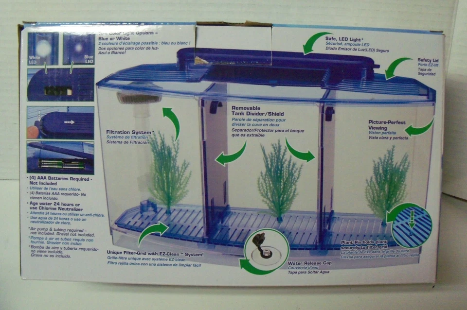 PENN-PLAX Deluxe Triple Betta Bow Tank Kit – Safely Divided Compartments - Image 2 of 3