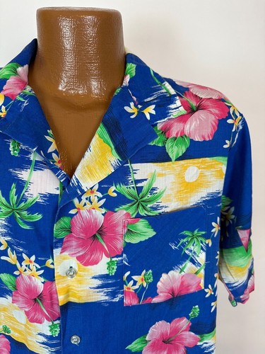 Vintage Fun Shirts Hawaiian Shirt Men XL Floral Hibiscus Sunset Tiki Aloha USA - Picture 2 of 14