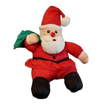 Vintage SANTA Claus NYLON Parachute 16" TOY INTERNATIONAL SILVER CHRISTMAS