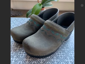 olive green clogs