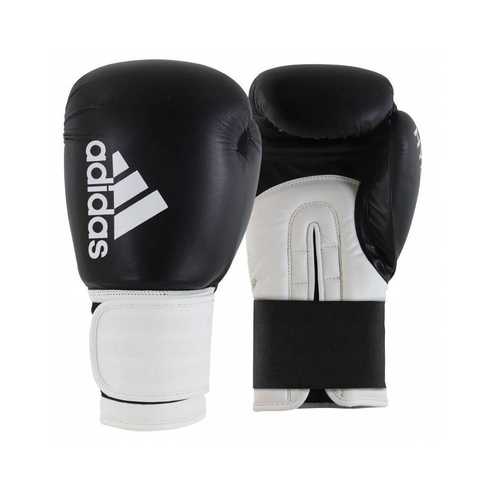 Занятия в перчатках Adidas для взрослых Черно-белые 12 унций Hybrid 100 SMU для фитнеса