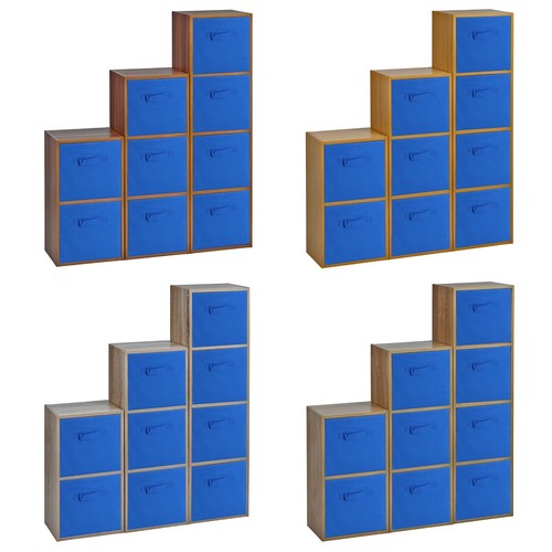 Wooden Cubed Cupboard Storage Units Shelves With Drawer Insert Baskets Organiser - Picture 8 of 20