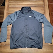 Nike Dri-Fit Full Zip Black Athletic Unisex Jacket w/ Inside Pockets Size Medium
