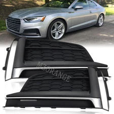 2x For 2018-2019 Audi A5 S-Line S5 Front Bumper Fog Light Lamp Cover Grille Trim