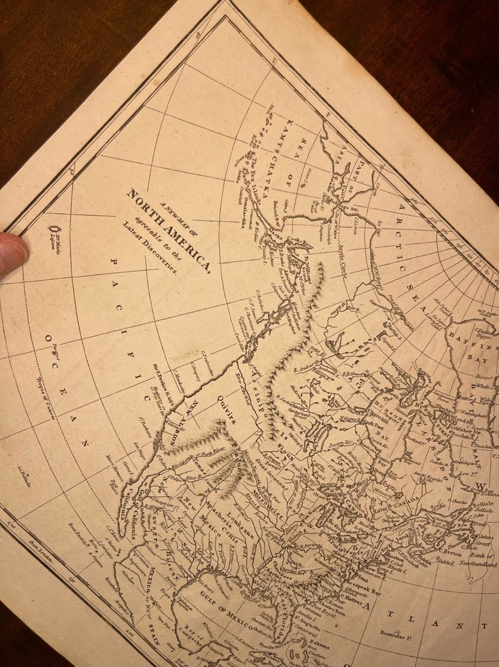 1794 "Un nuevo mapa de América del Norte" - Precioso mapa antiguo Foto 3 de 3