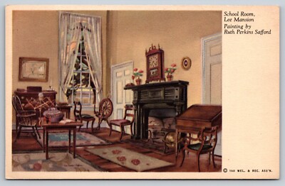 Postcard General Lee's School Room Mansion Painting by Ruth Perkins Safford 18Y