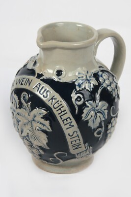 Weinkrug Trink EDLEN WEIN AUS KÜHLEM STEIN 1L Bembel Steingut vintage 50/60er