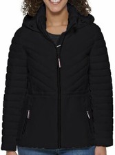 New Large size Tommy Hilfiger Women's Puffer Lightweight Hooded Stretch Jacket