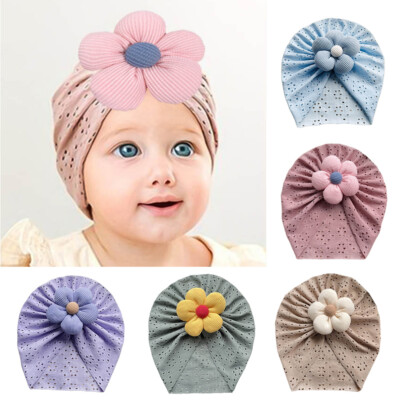 Baby Blumen Mädchen Mütze 2 Stück Elastische Neugeborenen Beanie Φ Müt H