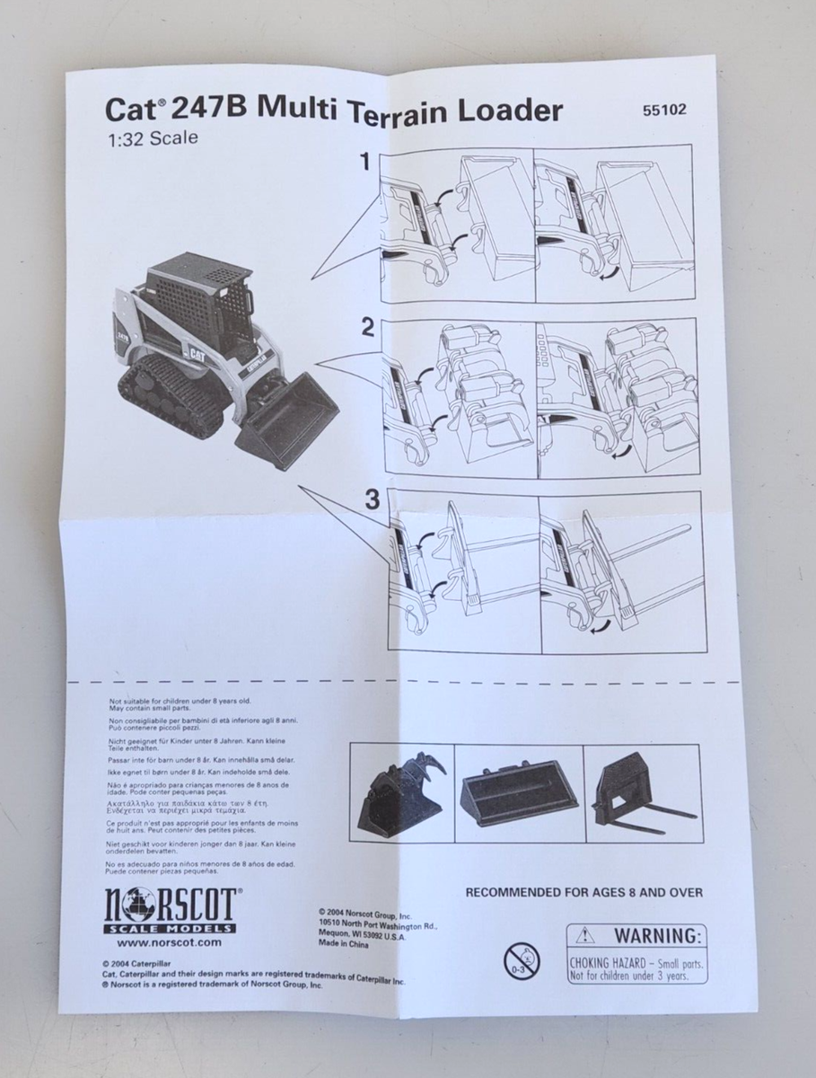 Norscot CAT 247B Multi-Terrain Loader Skid Steer 1/32 Die-Cast