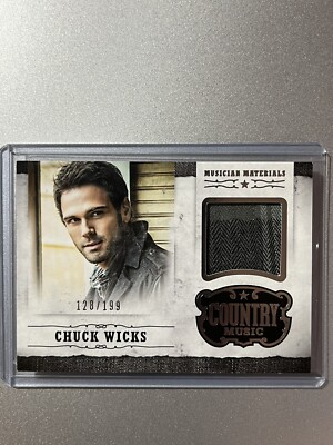 Chuck Wicks Panini Country Music 2014 ARTIST WORN PATCH CARD /199