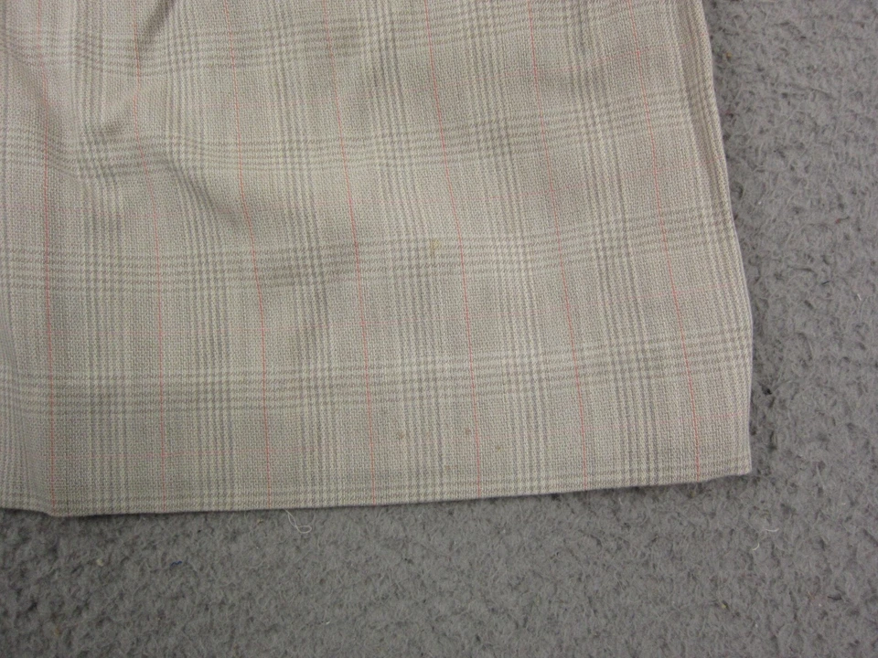 Pantalones cortos de cola vintage para mujer 8 beige a cuadros tiro alto plisados lana damas años 80 Foto 3 de 4