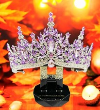 Lavender crown, Victorian tiara, Purple Crystal crown, Silver Wedding tiara