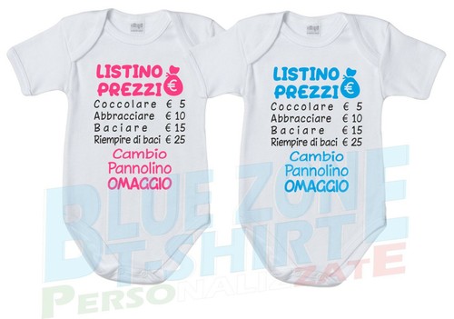 Body Neonato Divertente Listino Prezzi Euro Coccole Cambio Pannolino  Omaggio | eBay