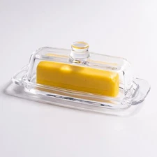 Glass Butter Dish w/ Lid Serving Dish for Butter Cream Cheese Kitchen Countertop