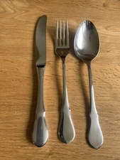 WMF Würzburger Facette Cromargan Cutlery 1 Table Knife Fork 1 Tafellöffe