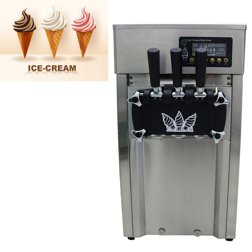 3 Flavor Soft Serve Ice Cream Machine Commercial Soft Ice Cream Maker 110V 1.6HP