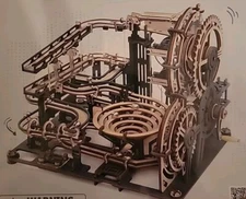 ROKR Marble Night City Mechanical 3D Wooden Puzzle Marble Run Model Building Kit
