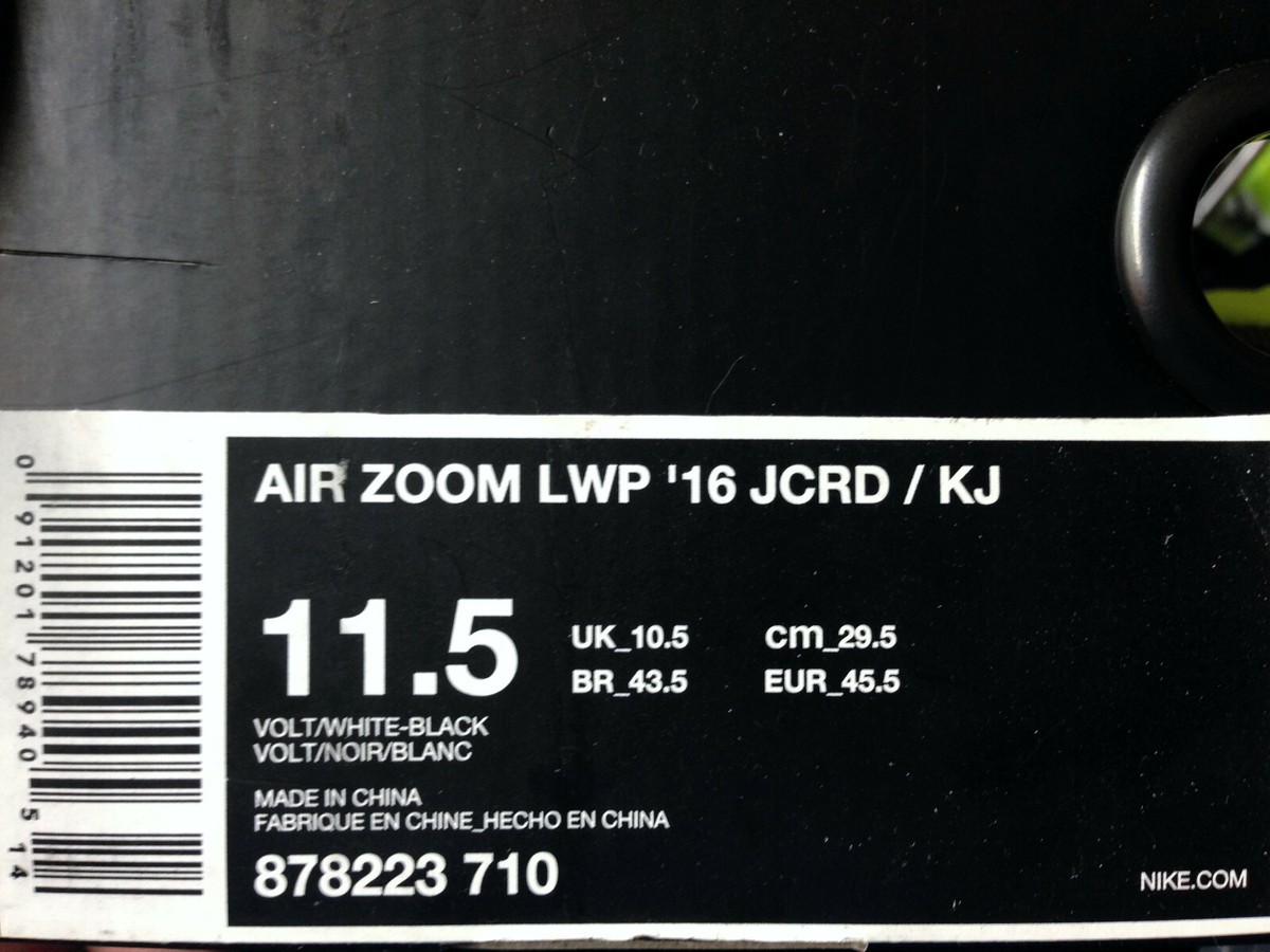 NIKE AIR ZOOM LWP '16 JCRD/KJ KIM JONES VOLT/WHITE SIZE NIKE AIR ZOOM LWP '16 JCRD/KJ KIM JONES VOLT/WHITE SIZE