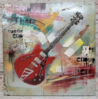 Three Dimensional Painting Hand-painted Music guitar 3D USA Flag Art
