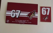 ARIZONA COYOTES Lawson Crouse #67 rare ID tags for equipment bag and shaving kit