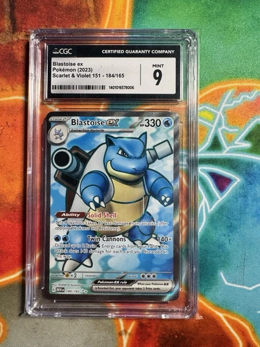 Pokemon Blastoise ex 2023 Scarlet & Violet 151 - MEW EN 184/165 CGC 9