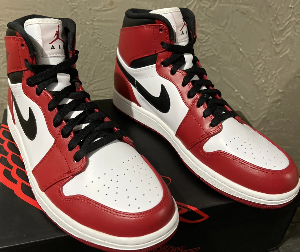 AIR JORDAN 1 RETRO HIGH WHITE VARSITY RED-BLACK 332550 163 | eBay