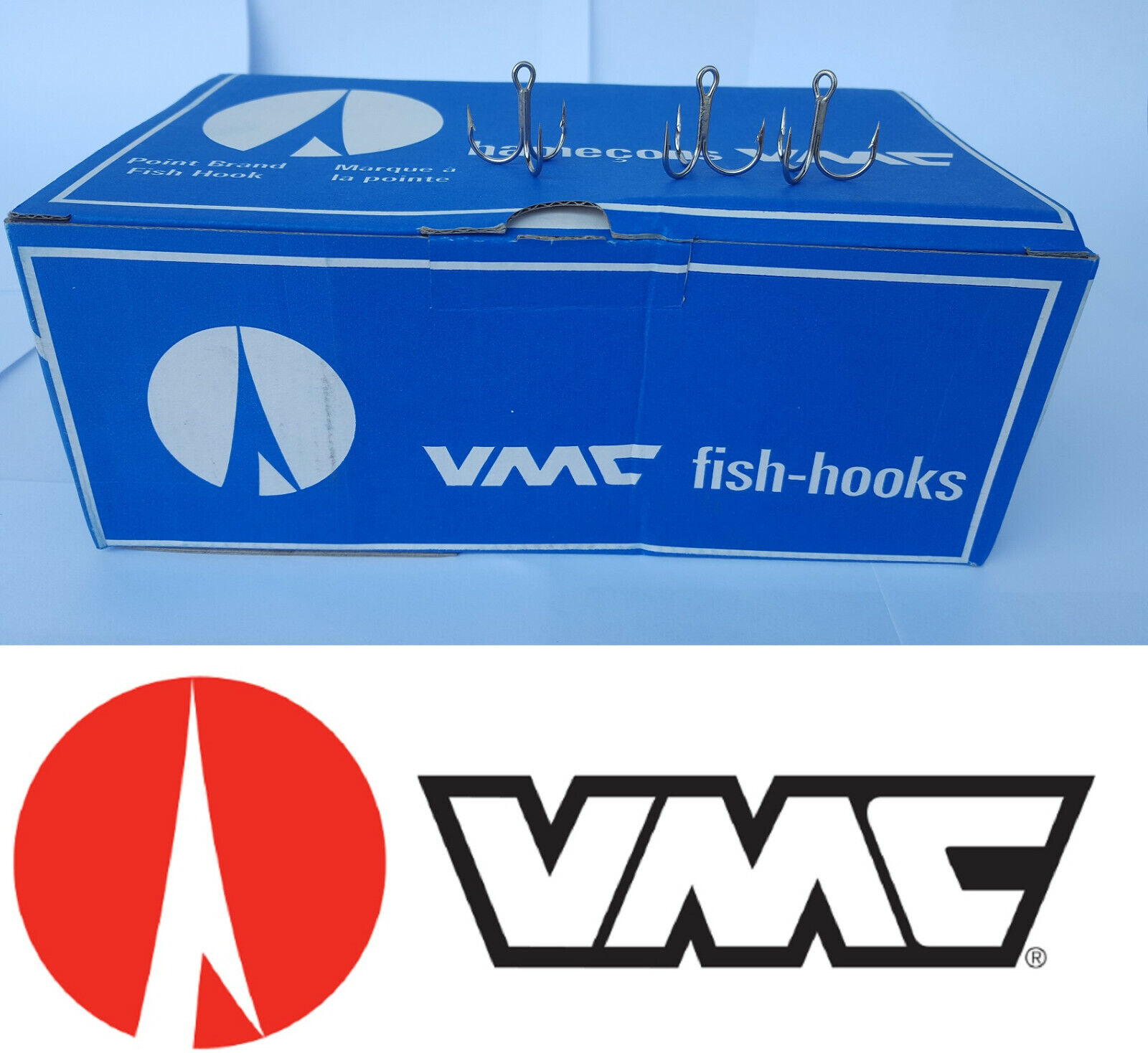 1000 x VMC FISH TREBLE HOOKS SIZE 2 - MADE IN FRANCE 7651 NIB 1000 pieces