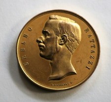 medaglia bronzo dorato URBANO RATTAZZI opus Gaspare Galeazzi