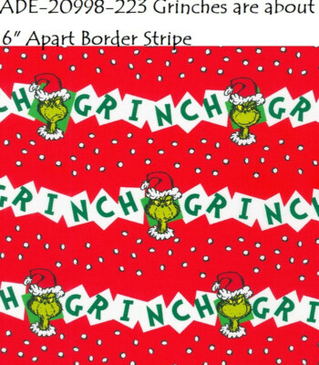 How the Grinch stole Christmas cotton quilt fabric Kaufman ADE-20998-223 Stripe