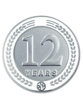 PinMart's 12 Years of Service Award Employee Recognition Gift Lapel Pin - White