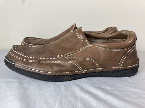 Izod Men's Memory Foam Charlie Slip-On Loafer Shoes, Dark Tan G/B Size 11 - Picture 2 of 7