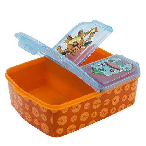Pokemon Kids Character 3 Compartment Sandwich Lunch Box Licenced Item - Picture 3 of 4