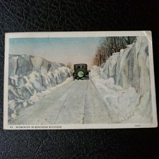 Midwinter in Northern Michigan Vintage Postcard Mrs AG Cook Posted 1936
